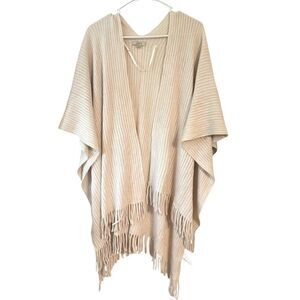 Ann Taylor LOFT Womens One Size Kimono Sweater Cardigan Shawl Ivory Buttery Soft